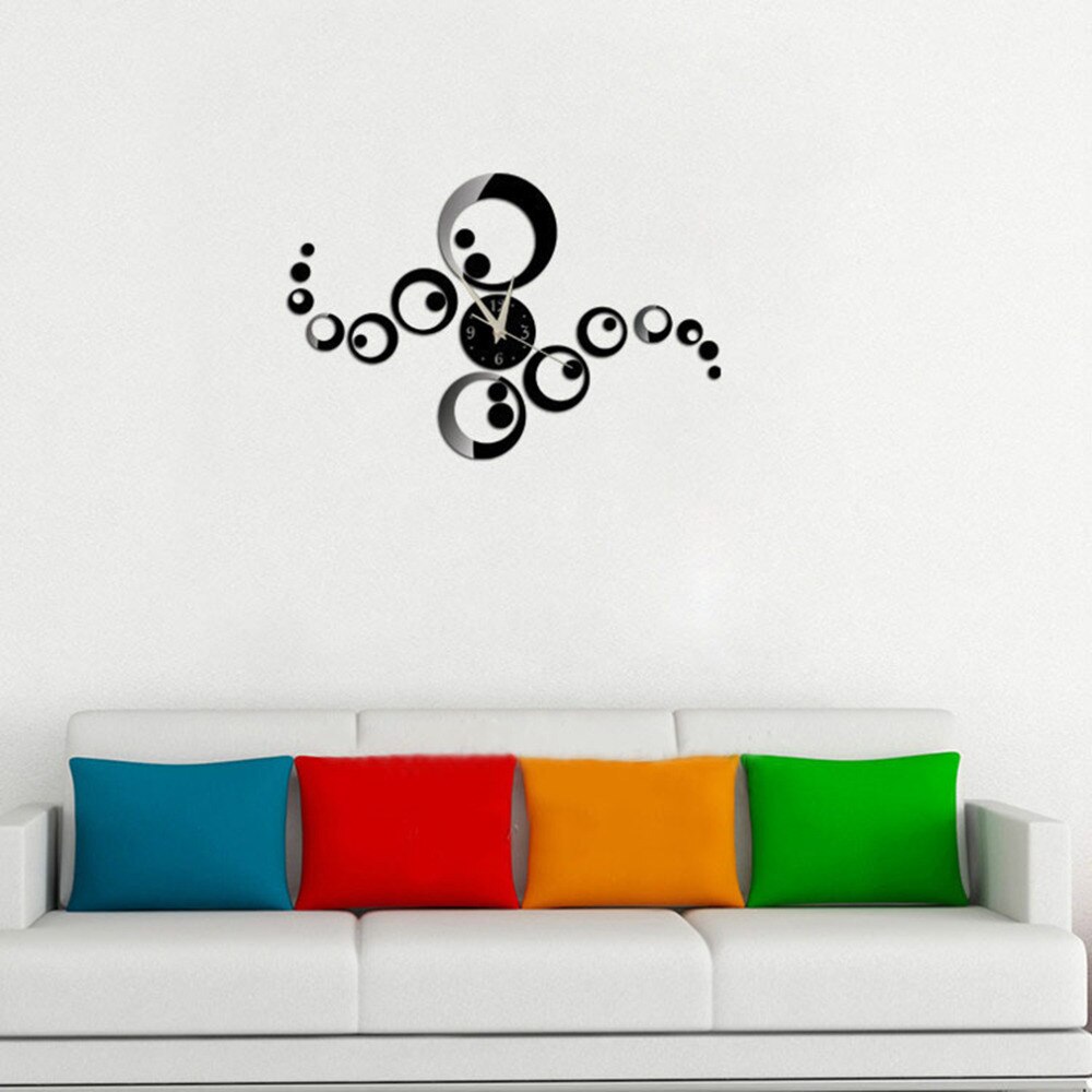 Mirror Sticker 3d Acrylic Wall Stickers Home Decor Europe Kitchen Horse Butterfly Christmas Wall Clock Great