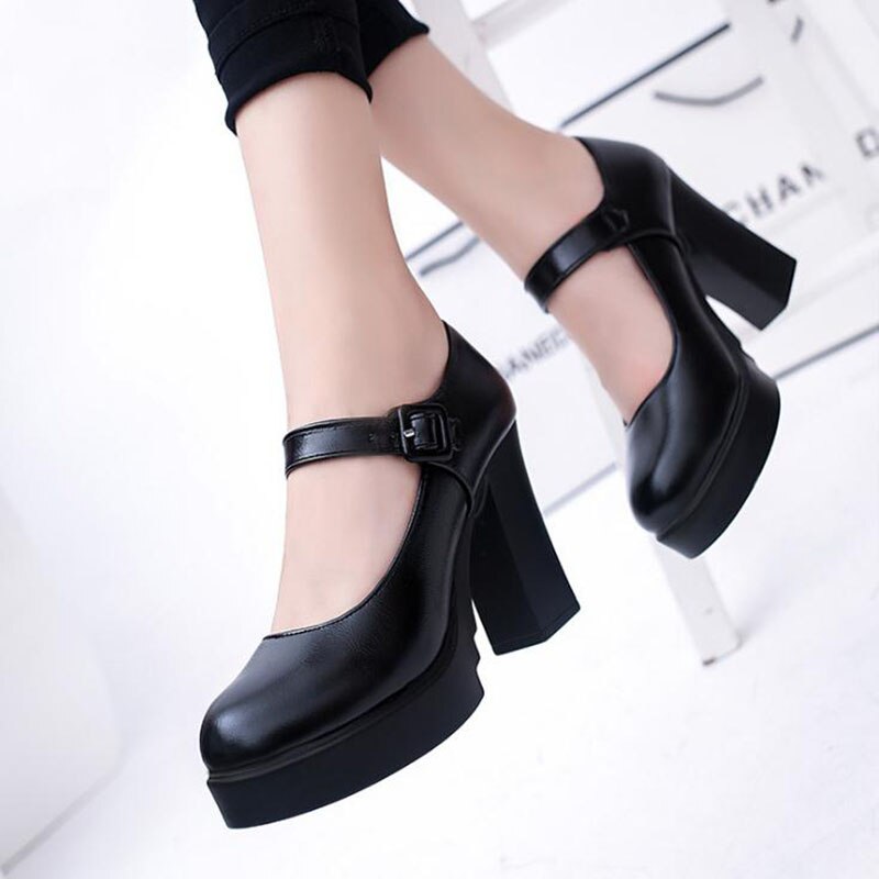 Léger et confortable carrière talon haut été Europe et amérique chaussures à talons hauts à plate-forme imperméable à talons hauts: Black / 5