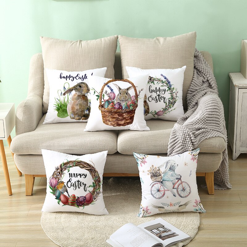Kids Kussensloop Brief Kussenhoes 45*45 Sierkussen Covers Decor Kussens Bank Polyester Bloemen Home Decor Kussenslopen