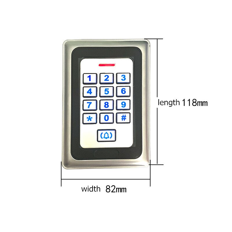 Weatherproof Standalone Access Control Machine RFID Reader Safety Keyboard Password Protection Door Lock Open Metal Doorbell