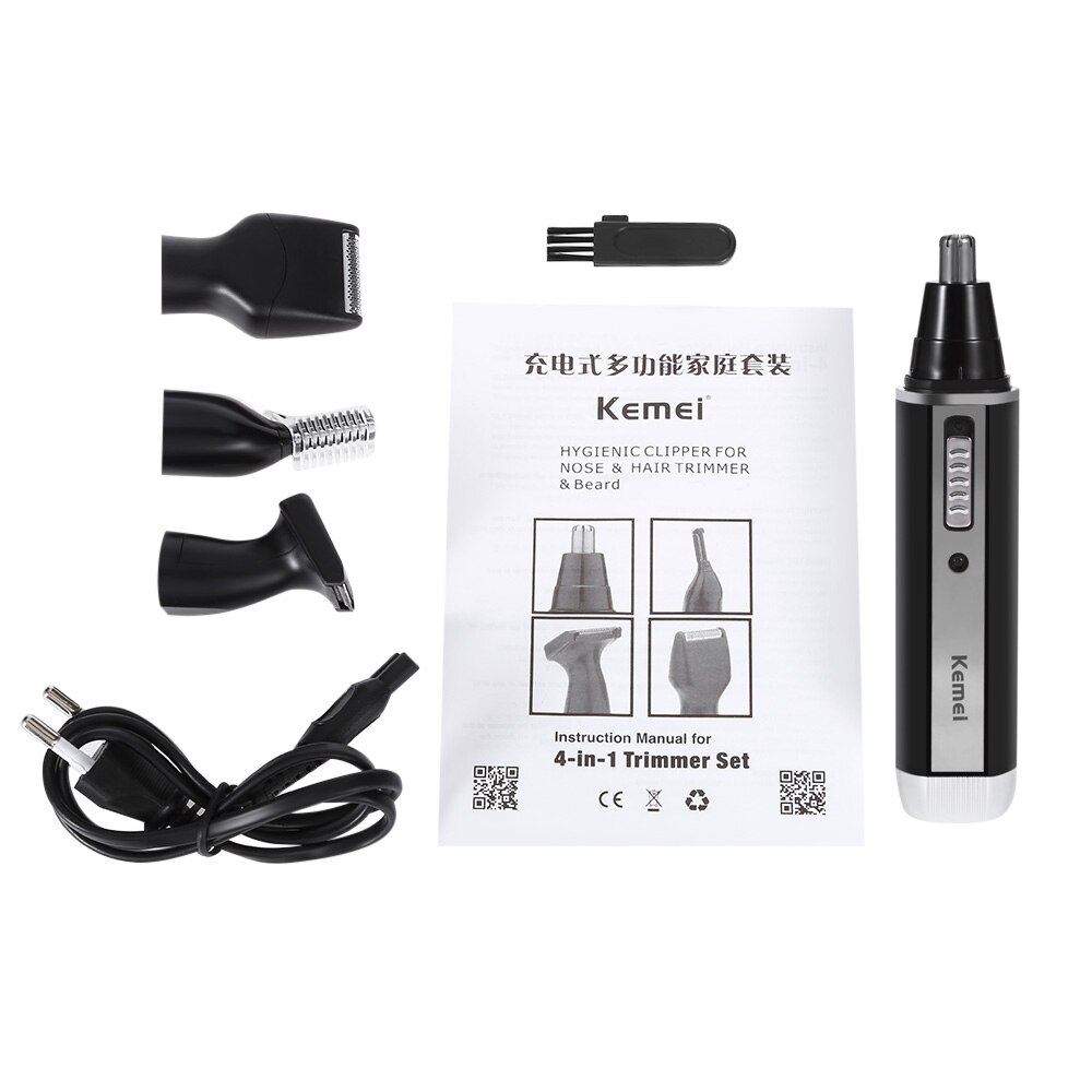 Cortador de pelo de los oídos eléctrico para hombre 4 en 1 recargable sin dolor para mujer recortando las patillas cejas barba cortadora de pelo afeitadora