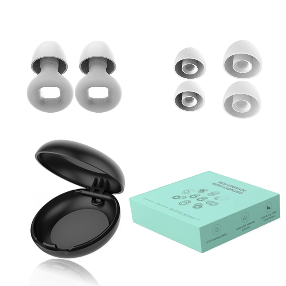 Sound Insulation Noise Prevention Earplug Noise Reduction Sleep Products Deep Sleep Swimming Ear Plug Loop Shape Silent Earplugs: black