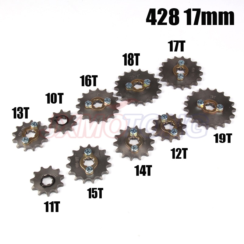 428 10-19 dent 17mm ID pignon de moteur avant pour Stomp YCF Upower Dirt Pit Bike ATV Quad Go Kart cyclomoteur Buggy Scooter moto
