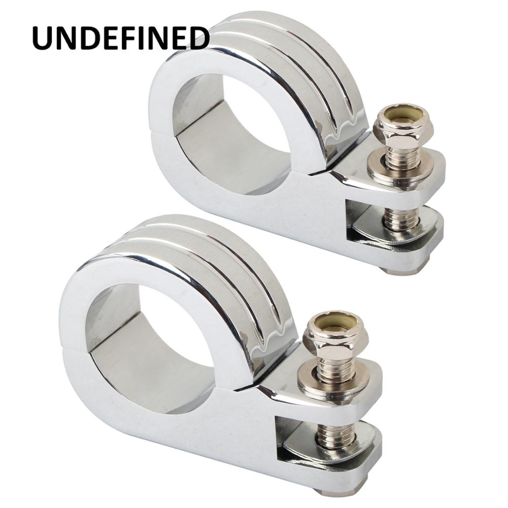 Chrome Motorcycle Highway Foot Peg Mount Clamp Engine Guard Crash Bar 1.5" For Harley Honda Chopper Bobber Custom Universal