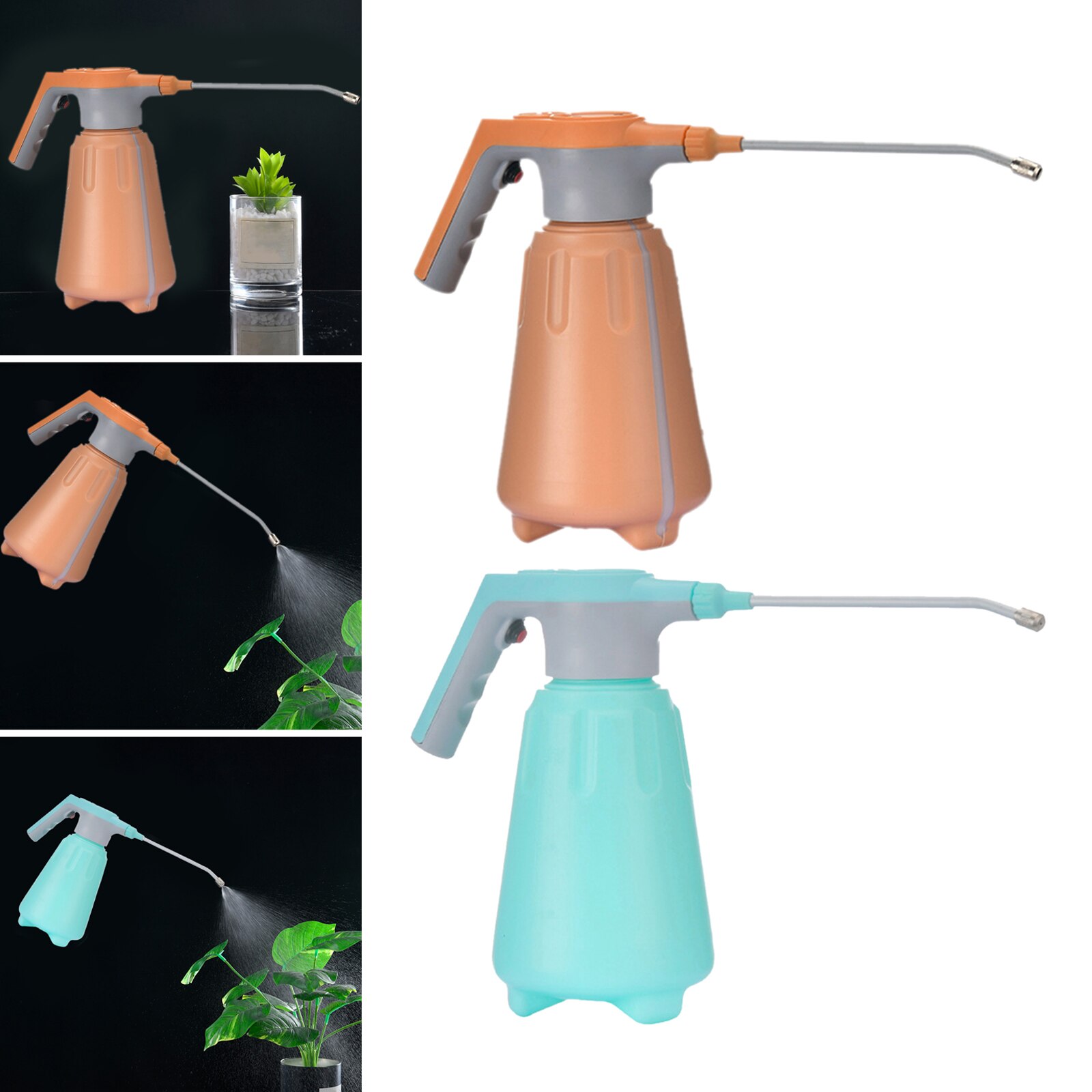 Handheld Electric Garden Sprayer 1.5L Long Nozzle, USB Rechargeable Battery Powered Copper Spout