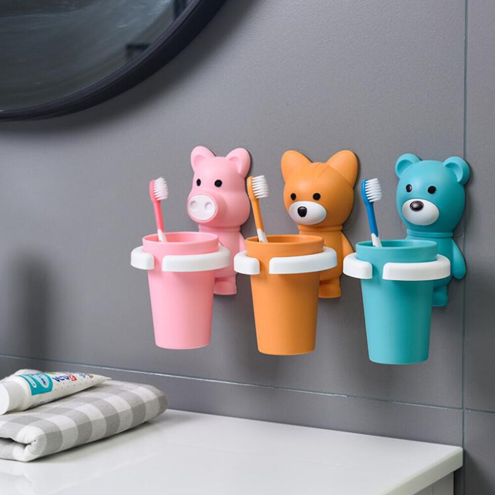 Taza de enjuague bucal de dibujos animados para niños, bonito vaso de agua, soporte para cepillo de dientes, taza para cepillo de dientes, juego de lavado anti-aceptacion