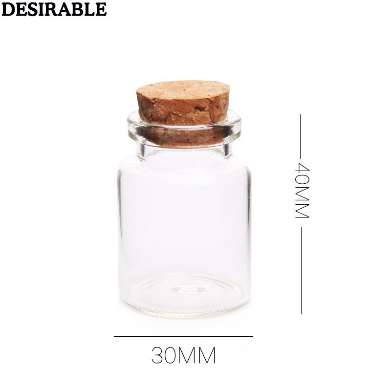 Mini bouteille de vœux bocaux en verre vide 5-10 pièces 50ml/20ml/15ml bricolage bouteille à dérive pour de décoration de mariage avec bouchon en liège: 30x40mm / 10 pcs