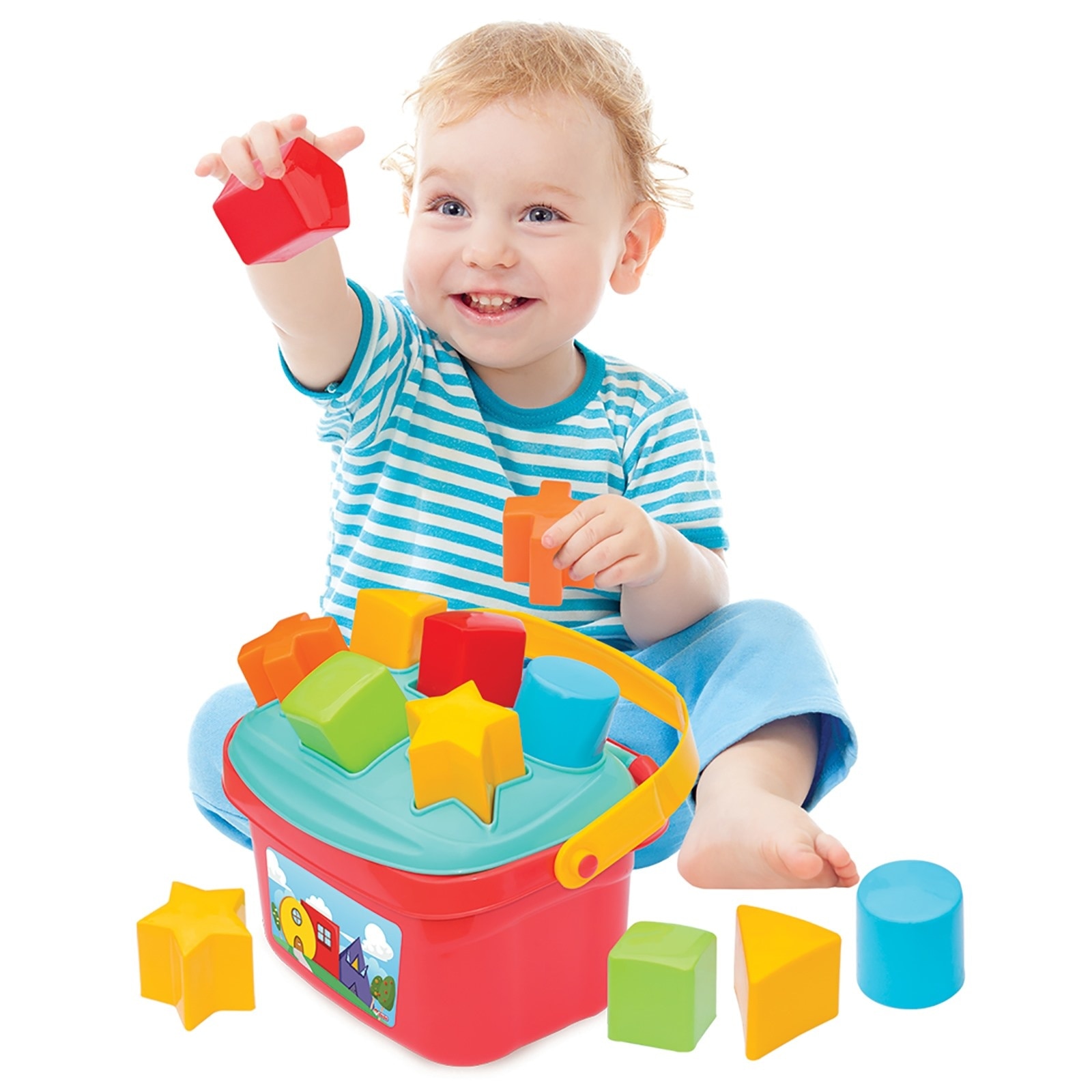 ebebek Fen Oyuncak Baby Shape Sorter Puzzle Bucket with Basket: Default Title