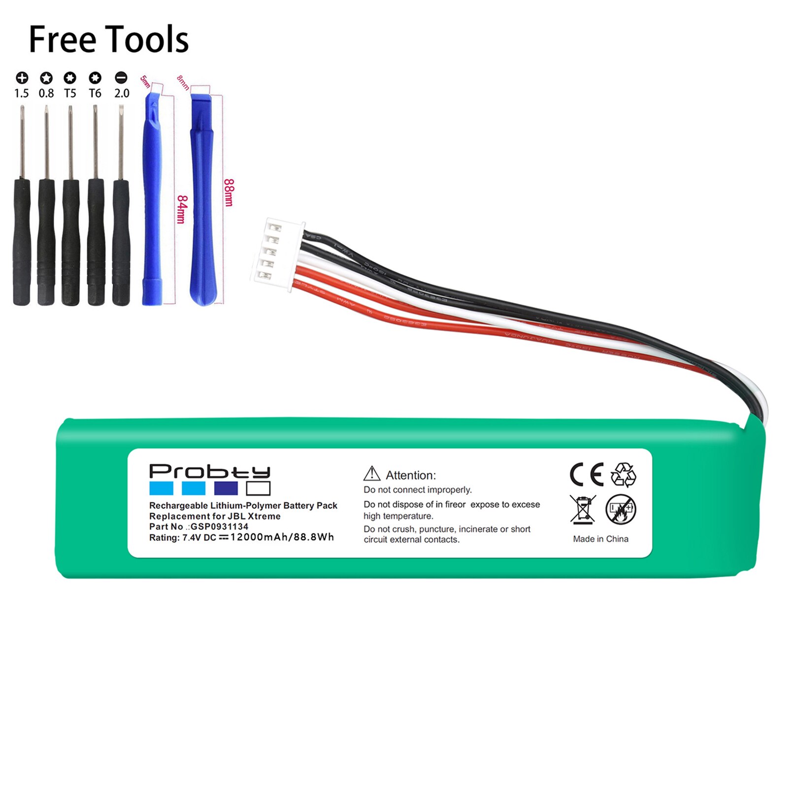 Batterie pour haut-parleur JBL XTREME 1 Xtreme1, 12000mAh, GSP0931134: 1 Battery
