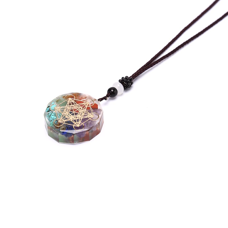 Orgone Energy Pendant Om Symbol Necklace 7 Chakra Healing Energy Necklace Meditation Jewelry Handmade