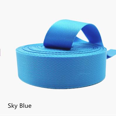 Bande adhésive en tissu Nylon épais | 10M 1.5 pouces 38mm rouge jaune blanc argent bleu noir pour la fabrication de bandes, bracelet de sacoche: sky blue