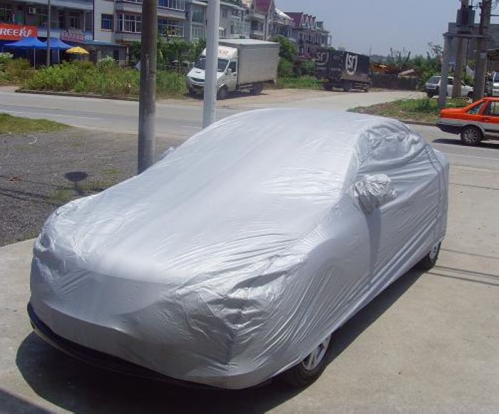 Universel fuld bil dækker sneis støv sol uv skyggeovertræk foldbart lys sølv størrelse s-xxl auto bil udendørs beskyttelsesdæksel