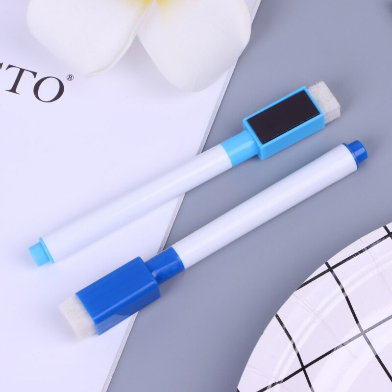 JEFURE 30 stuks magnetische markers zwart uitwisbaar met gum fijne punt voor thuis, school en kantoor