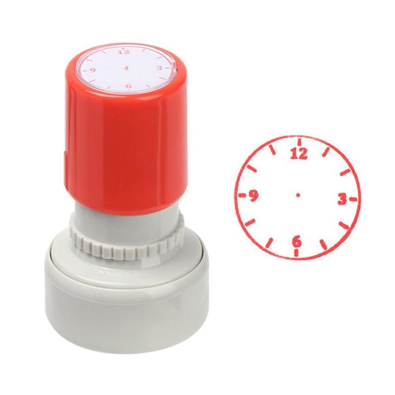1 Piece Clock Stamp Teaching Tools for Kids Learning Watch Time Seal Primary School: red 3