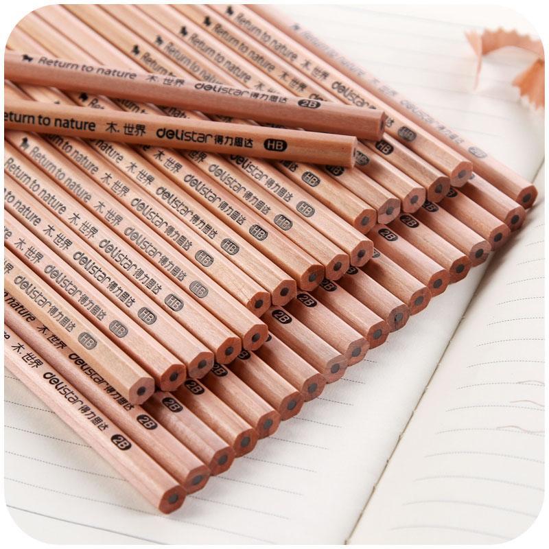 1pc houten zwarte kern  hb 2b standaard potlood schetspotlood natuurlijk hout tekenbenodigdheden kantoor schoolbenodigdheden studenten schrijfwaren