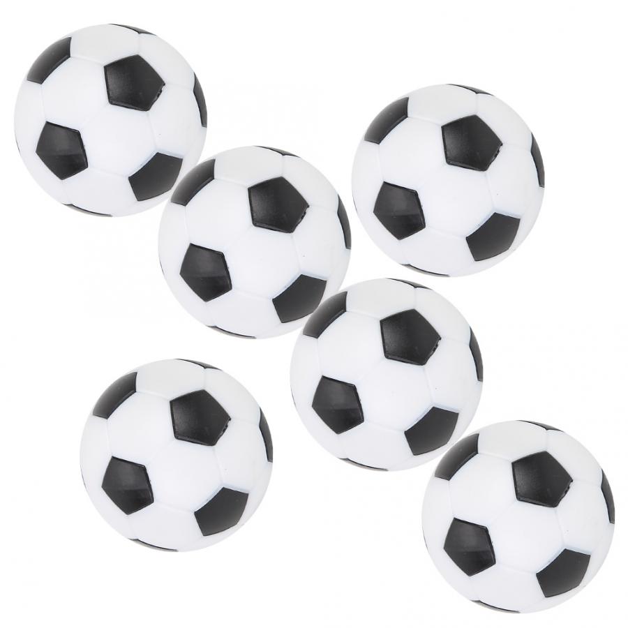 6 unids/pack mesa de Futbolín de fútbol balones de fútbol de Mini de plástico blanco y negro, pelota de fútbol de mesa de fútbol de la máquina