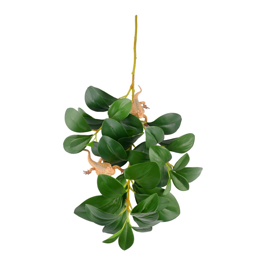 Habitat Decorative Plants Plastic Plant Leaves Branches Simulated Plant for Lizard Frog Spider Snake Reptiles Pets Accessories