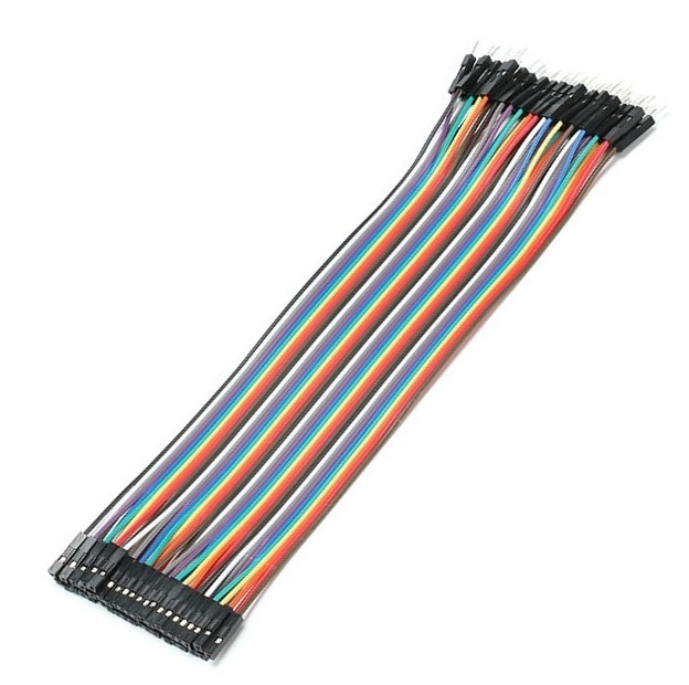 40 pcs in rij 20cm 1pin 1 p-1 p 2.54mm vrouw naar man jumper wire connector dupont kabel voor Arduino Nano Breadboard