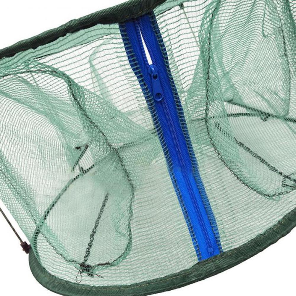 Automatic Fishing Net Trap Folded Round Shape Support Rod 7 Holes Fishing Shrimp Trap Fish Shrimp Minnow Crab Baits Pesca