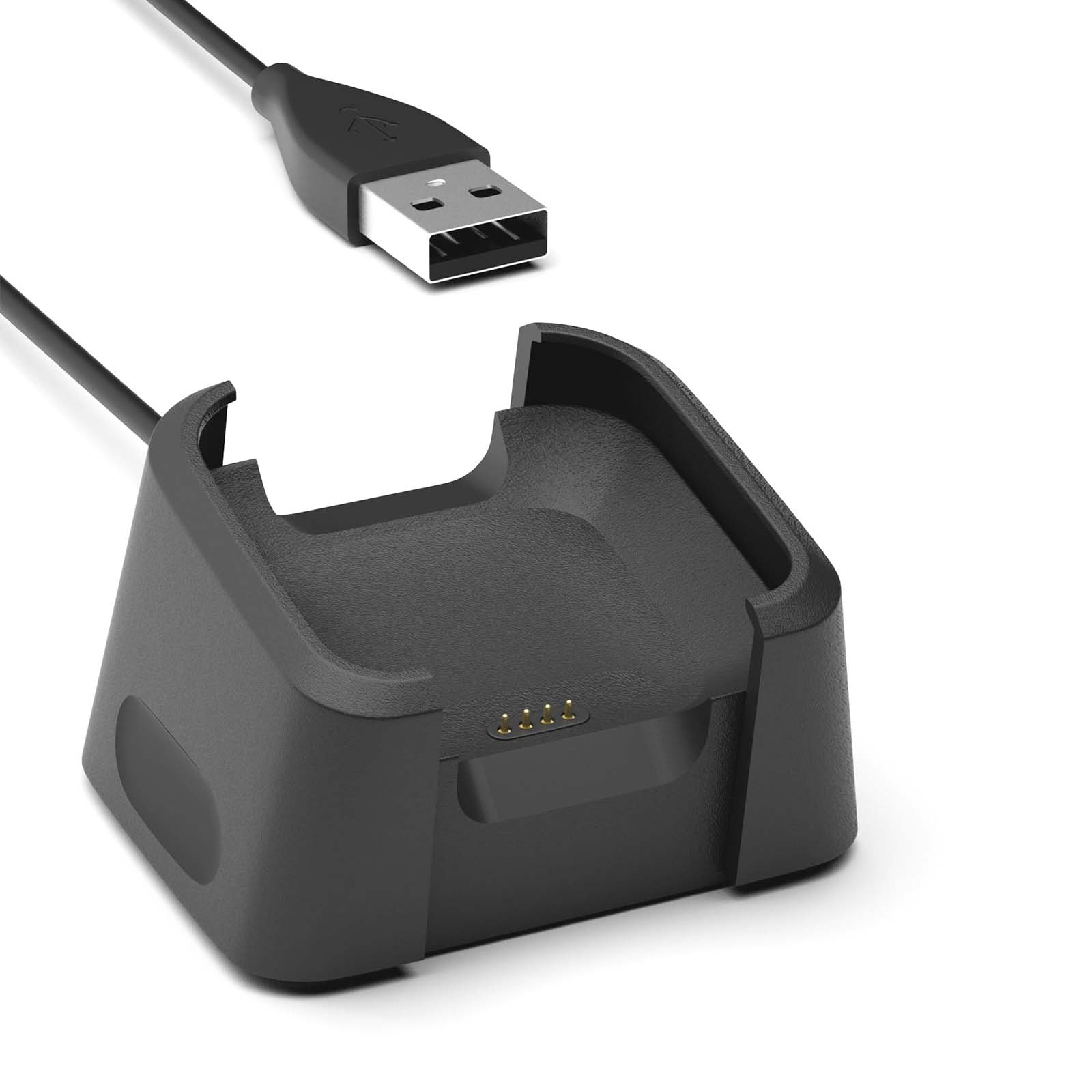 Adaptador de Cable de cargador USB para Fitbit Versa 1/Versa 2, adaptador de carga para reloj inteligente, accesorios Dord para Fitbit versa lite: Negro