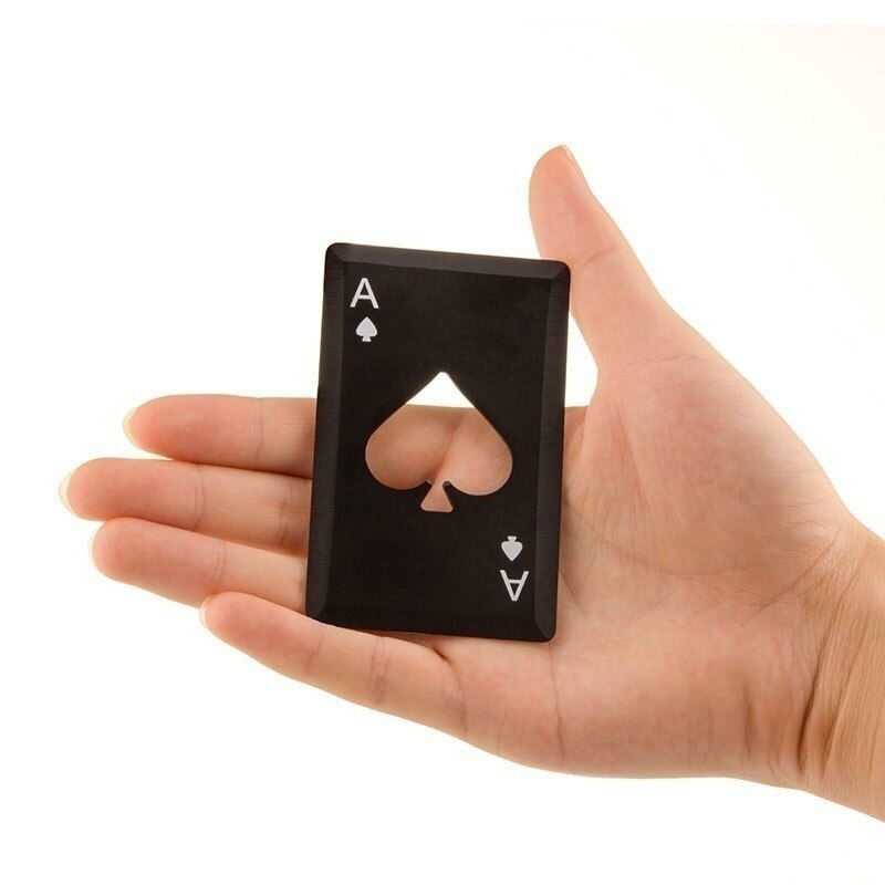 Multifunksjonelt lommeverktøy multiåpner kort ølsett spade pokerutstyr flaske duppeditt multiværktøy lommebok poker utendørs skjult: Grå