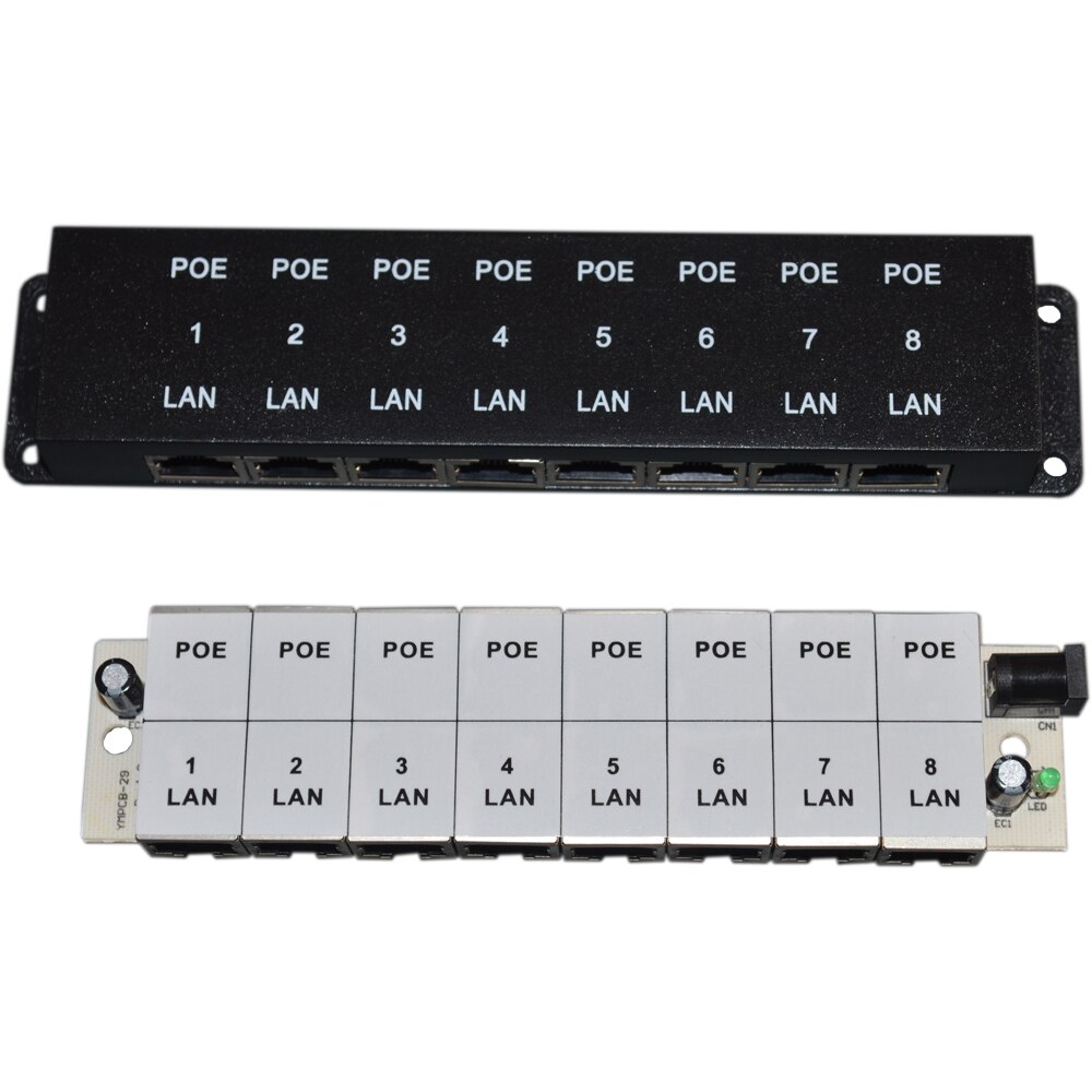 60w mural 24v ports power over ethernet, 8 poe, alimentation wi-fi, point d'accès ou caméra ptz