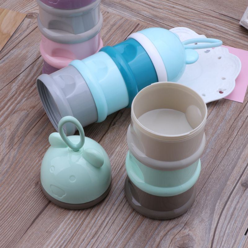 3 ayers Bear Style Portable Baby Food Storage Box Essential Cereal Cartoon Infant Milk Powder Box Toddle Snacks Container