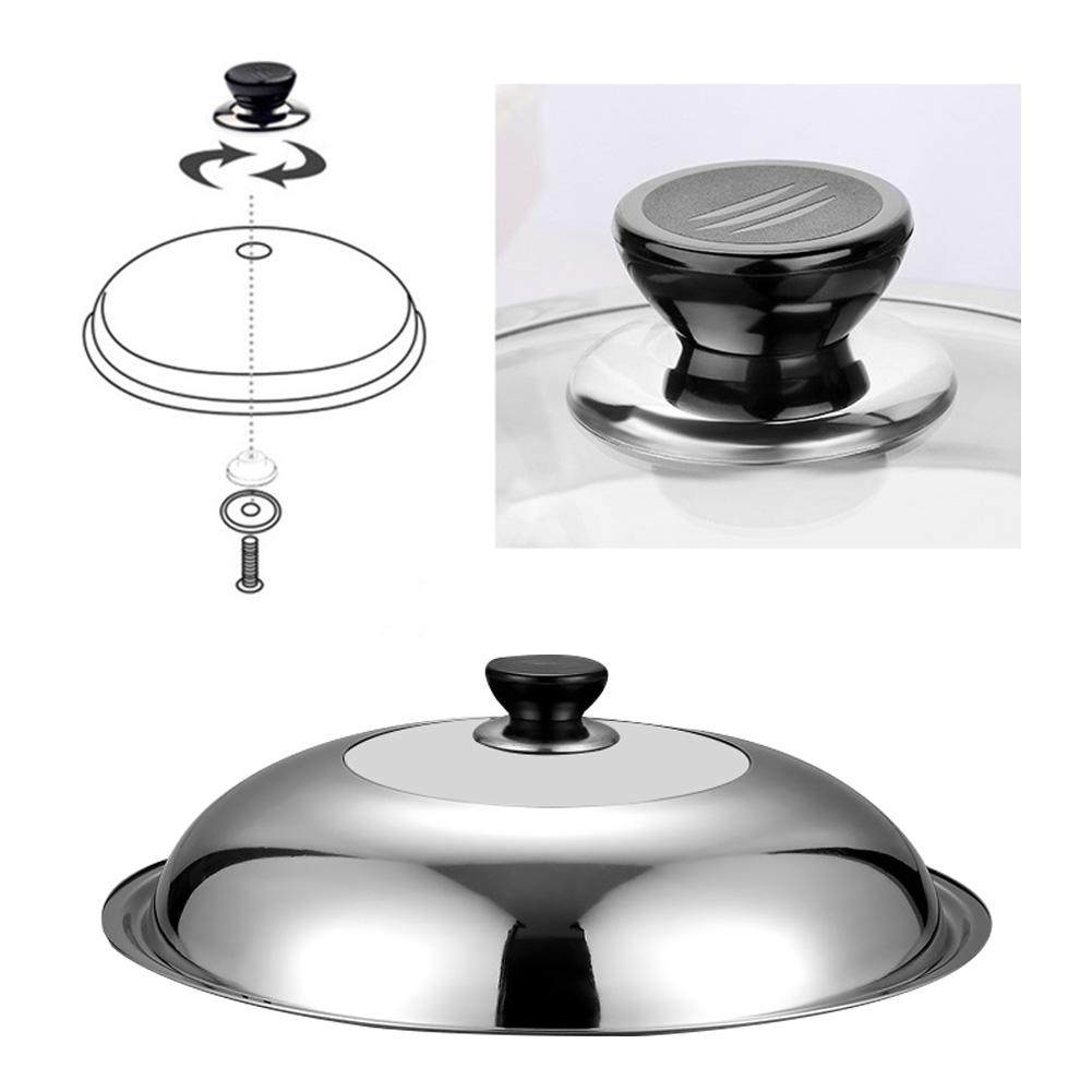 Stoomboot Deksel Gehard Glazen Deksel Roestvrij Staal Ronde Knop Wok Deksel Visuele Kookpot Deksel Anti-Brandwonden Handvat Stoomboot accessor