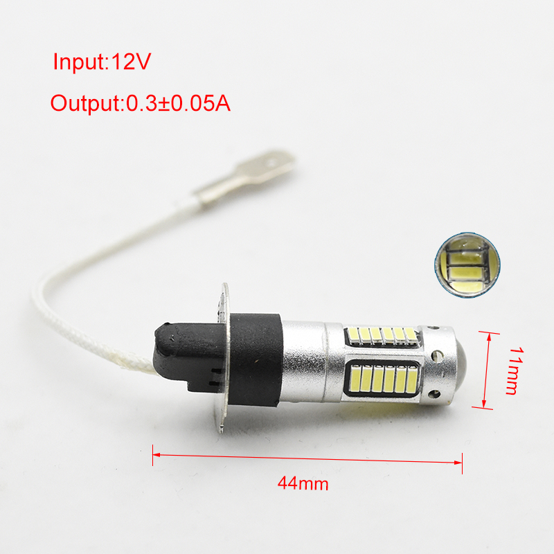 2x h3 led 30 smd 4014 chips  pk22s dimljus, varselljus  dc12v gul vit blå rosa