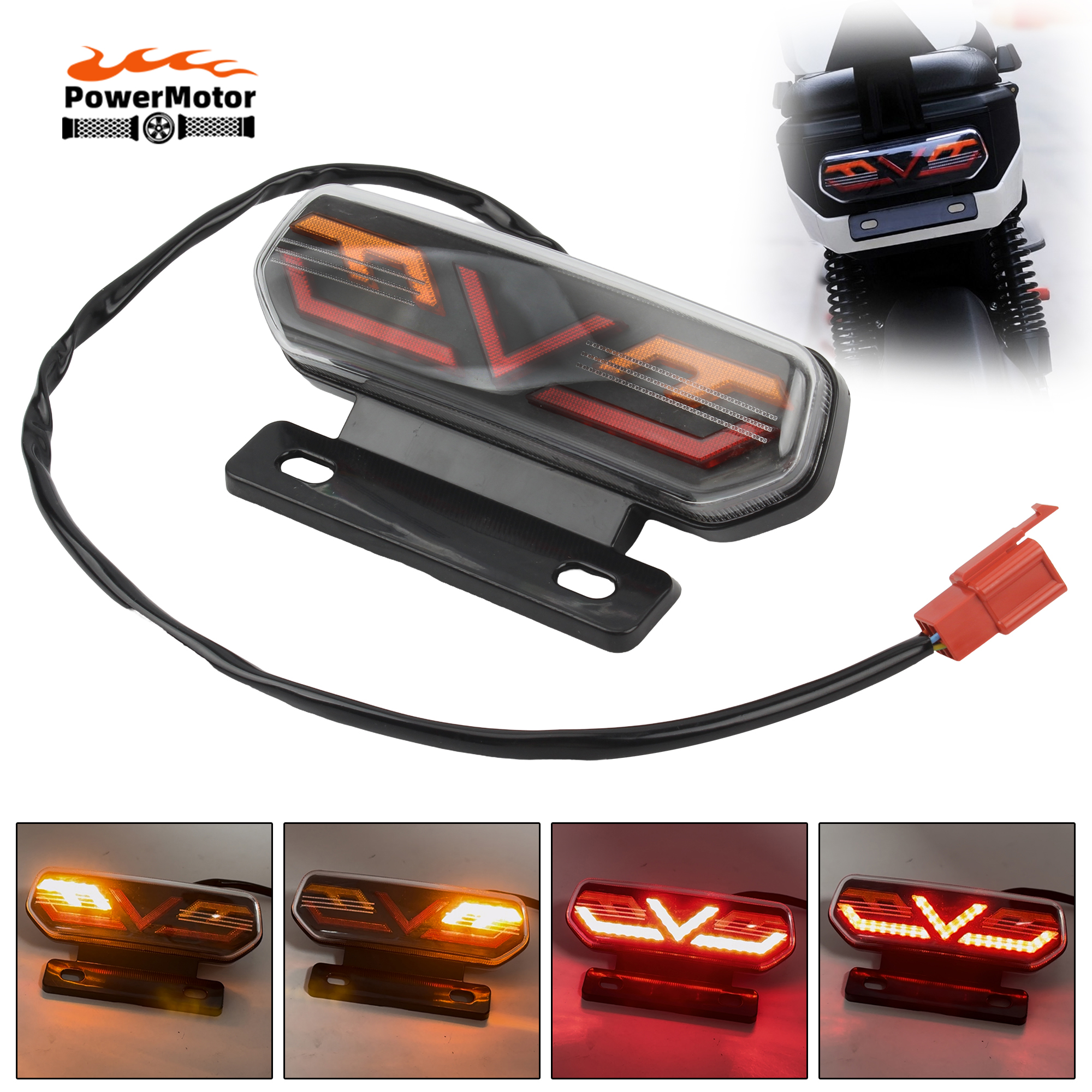 Luces traseras LED para motocicleta, luz trasera de freno para motocicleta, luz de giro de parada para moto, Dirt Pit Bike, piezas de ATV, 12V