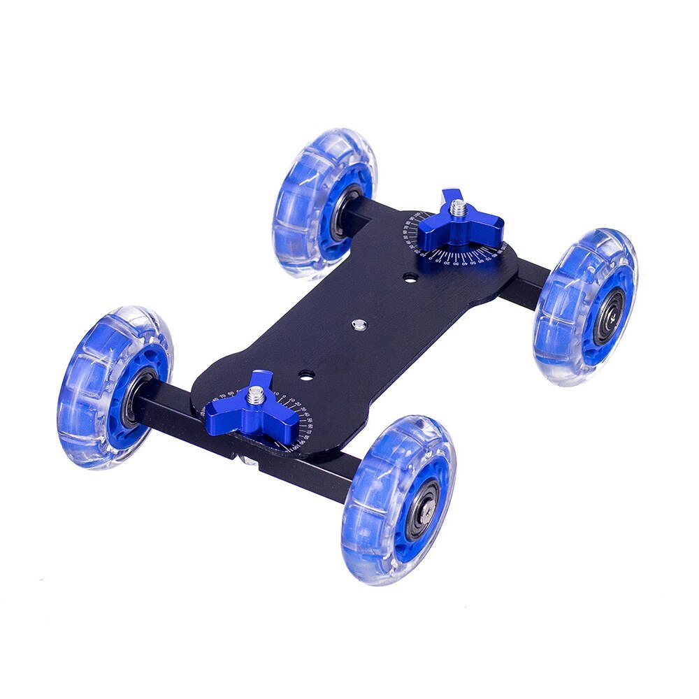 Photography Camera Slider Tabletop Track Slider Rail Rolling Track Slider Skater Table Dolly Car Blue Flexible For Speedlite: Blue