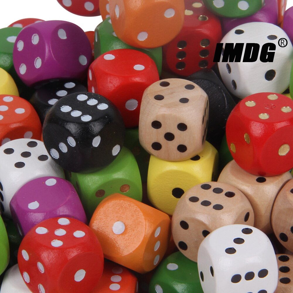 10 teile/paket Holz Würfel 16mm Bunte Solide Holz Punkt Spiel Abgerundeten Würfel Trinken Mahjong Würfel