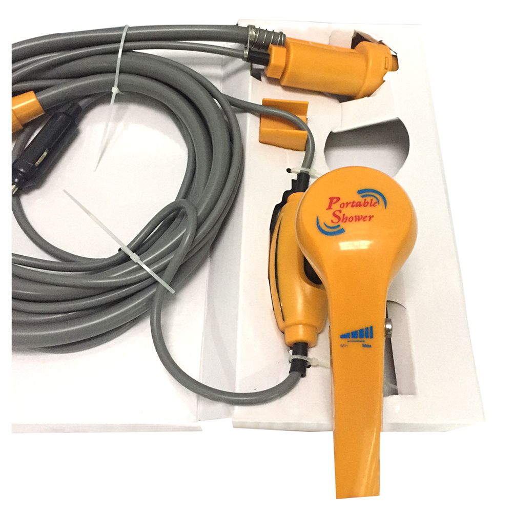 Elektrisk udendørs bærbar vandpumpe bruser med slange brusehoved rejse camping