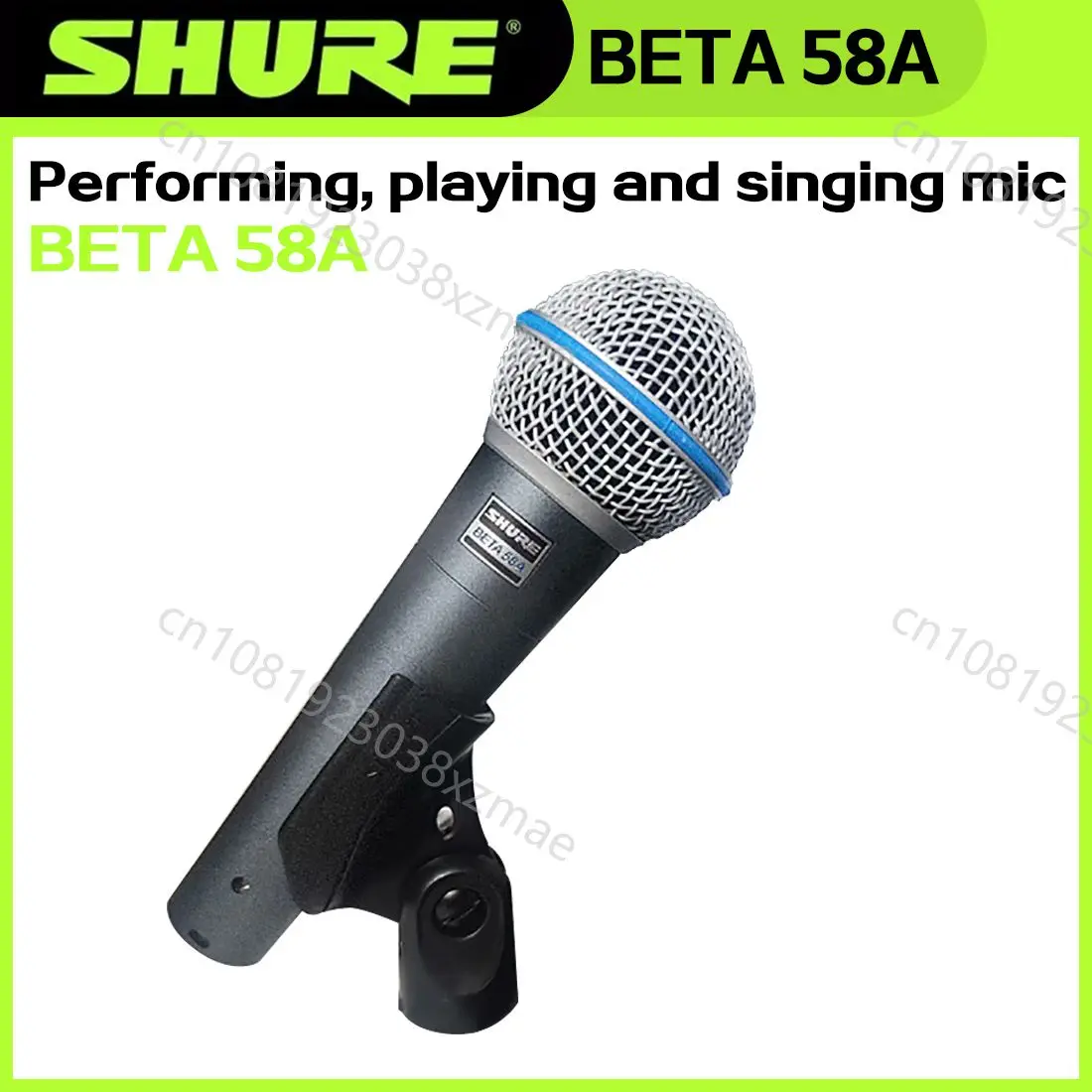 Shure beta 58a bedrade dynamische draagbare microfoon voor optredens, live feesten, zang, karaoke en podiummicrofoon: Default Title