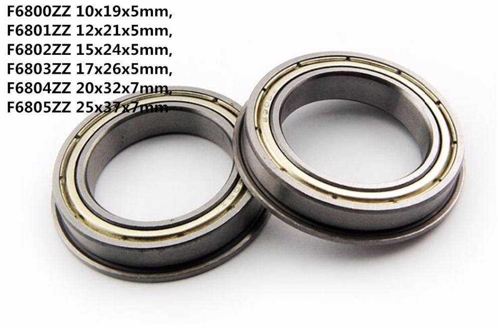 2 stücke F6800ZZ F6801ZZ F6802ZZ F6803ZZ F6804ZZ F6805ZZ 25x37x7mm Flansch Dünne Zauberstab Kugellager Metall geschirmt Flansch Lagerbier