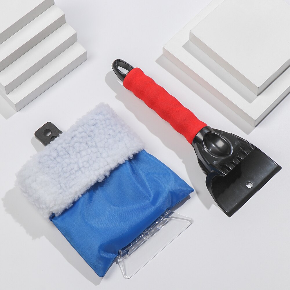 Grattoir de neige avec dissolvant de neige imperméable, gant doublé d'un outil de nettoyage en molleton épais, hiver