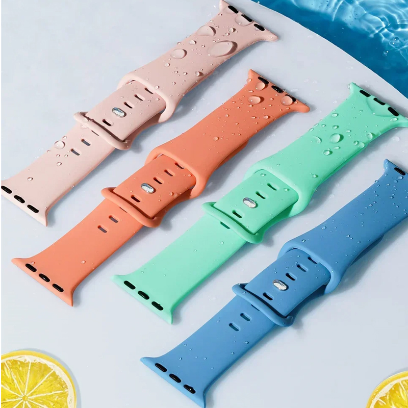 For Apple Watch Band 44mm 40mm 45mm 41mm 42-38mm sport wrist bracelet iwatch series 8 7 se 3 4 5 6 9 10 46mm 49mm Silicone Strap
