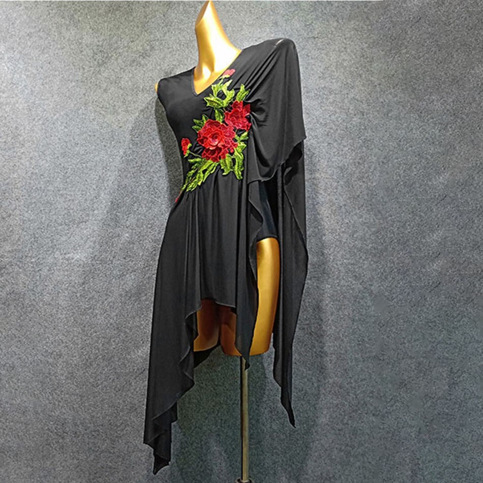 Kobiety taniec latynoski sukienka duże kwiatowe wzornictwo taniec praktyka tkaniny samba tango czacza taniec wydajność W354