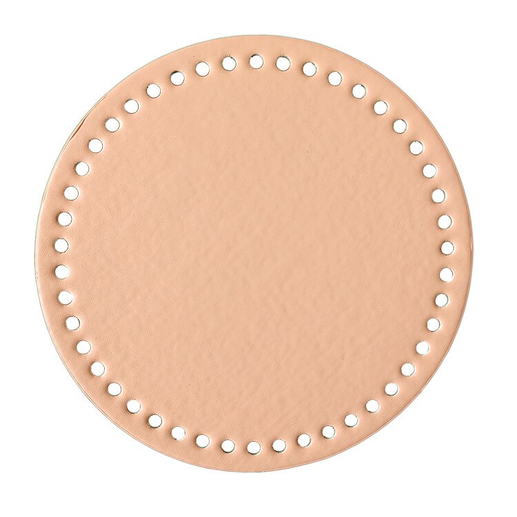 1 pièces fond rond pour sac à tricoter sacs en cuir PU coussin pour les femmes sacs à main d'épaule à la main bricolage sac accessoires 18cm: light pink