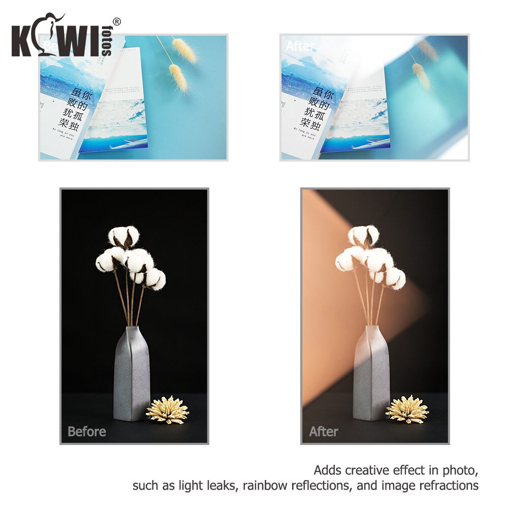 Triangular Prism with 1/4"-20 Female Thread and Microfiber Cleaning Cloth K9 Optical Glass Rainbow Prism Photo Tool Accessories