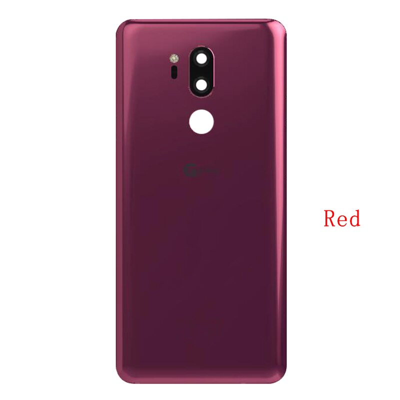 Back Battery Cover Rear Door Panel Housing Case For LG G7 ThinQ Battery Cover with Camera Lens Logo Replacement Part: Red