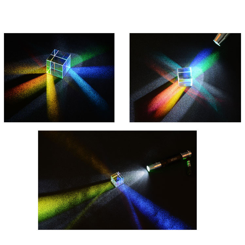 1pcs Physics Science Toys Triple Prism Glass Reflecting Color Light Spectrum Learning Educational Toys For Teaching 25x25x25mm