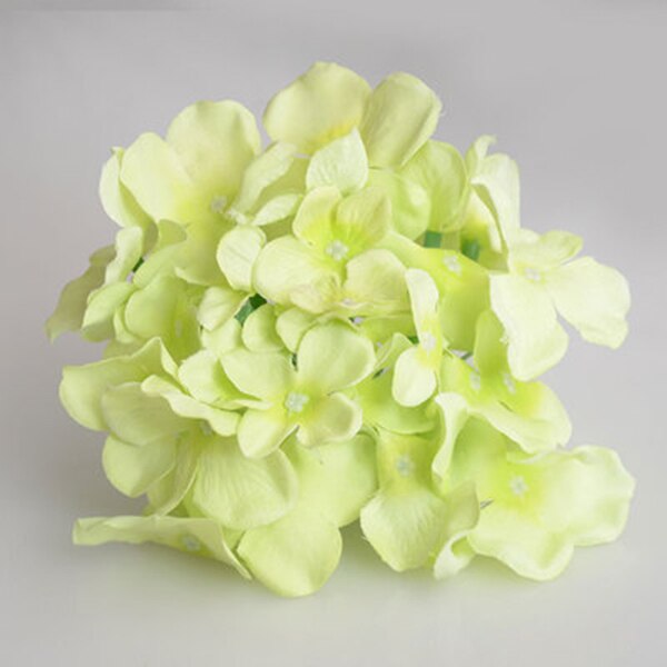 Flores artificiais da seda da flor do buquê da hortênsia com haste livre para o presente da decoração do casamento da casa jan88: Light Green
