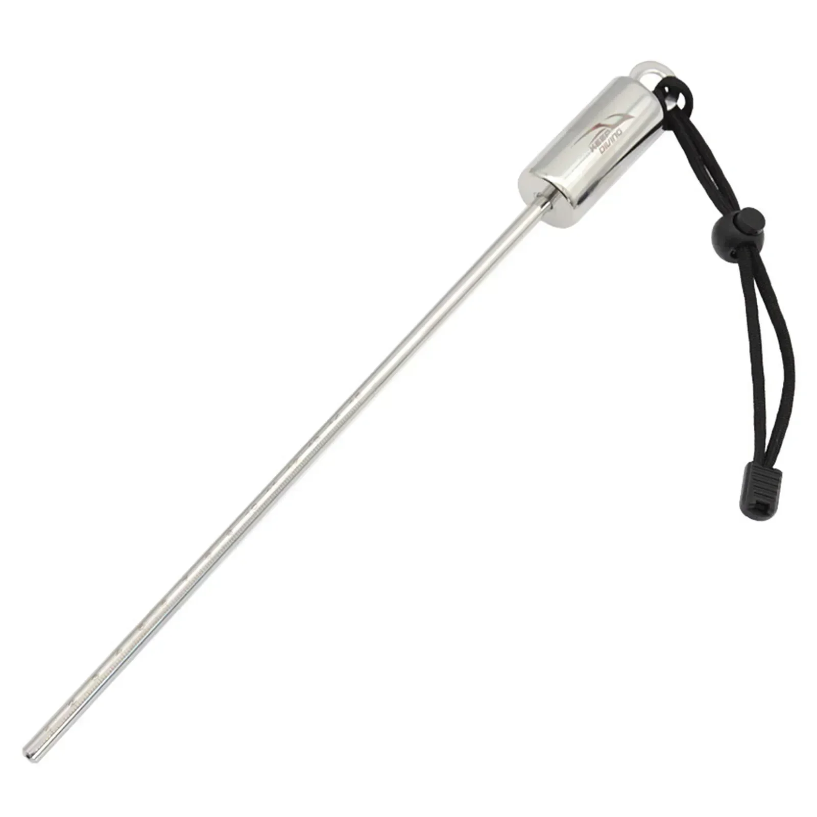 Duikrammelaar Ding Ding Stick roestvrijstalen onderwatersonde met handriemen Duikstok Pointer Rod Onderwaterschudder: Black