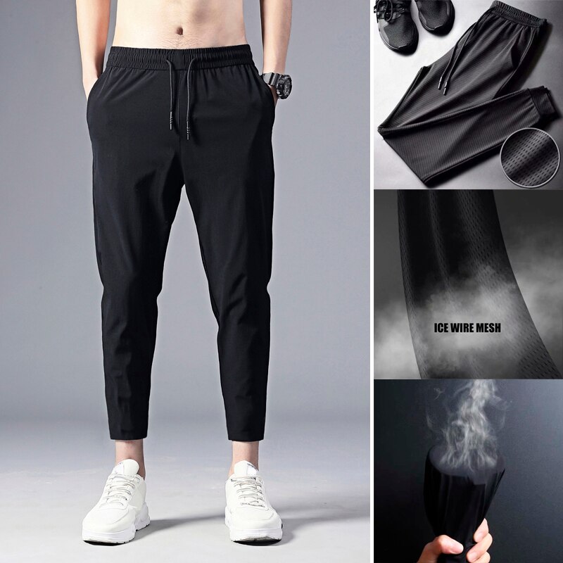 Newest Men Jogger Casual Pants Lightweight Breathable Quick Dry Hiking Running Outdoor Sports Pants: S