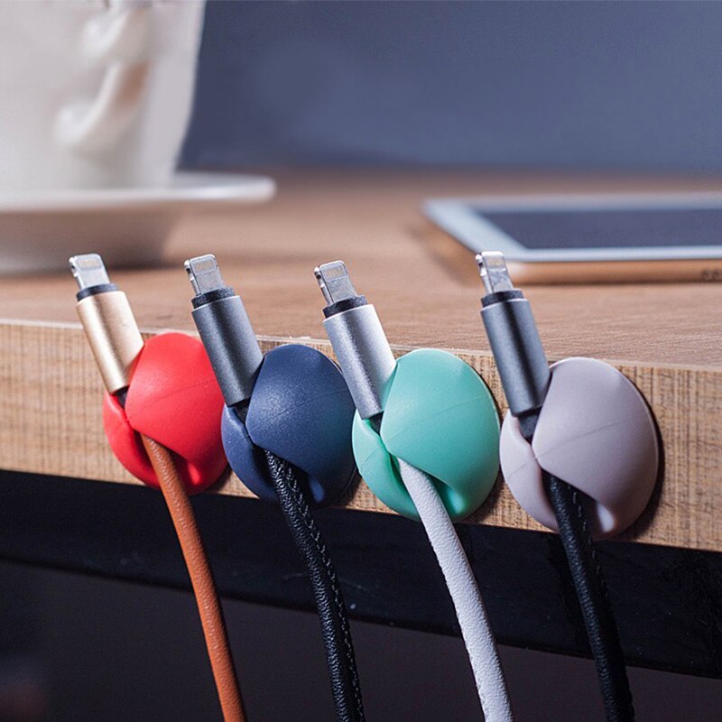30Pcs Multipurpose Auto Desk Desktop Muur Retainer Ronde Usb Draad Koord Kabel Houder Klemmen Collatie Beheer Clip Organizer