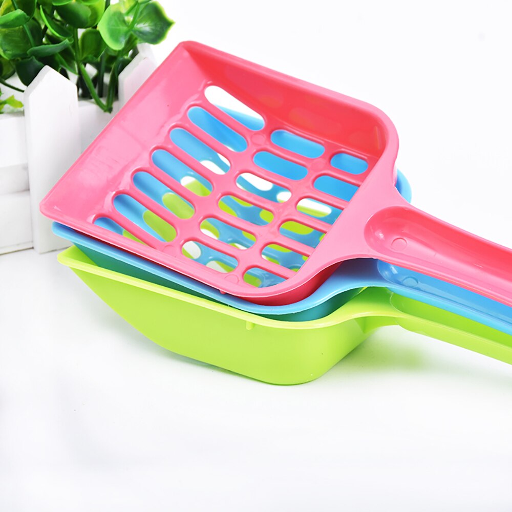 Eco-Friendly Pet Cat Litter Scoop Convenient Plastic Cleanning Tool Puppy Kitten Poop Shovel With Garbage Box Pets Cats Supplies