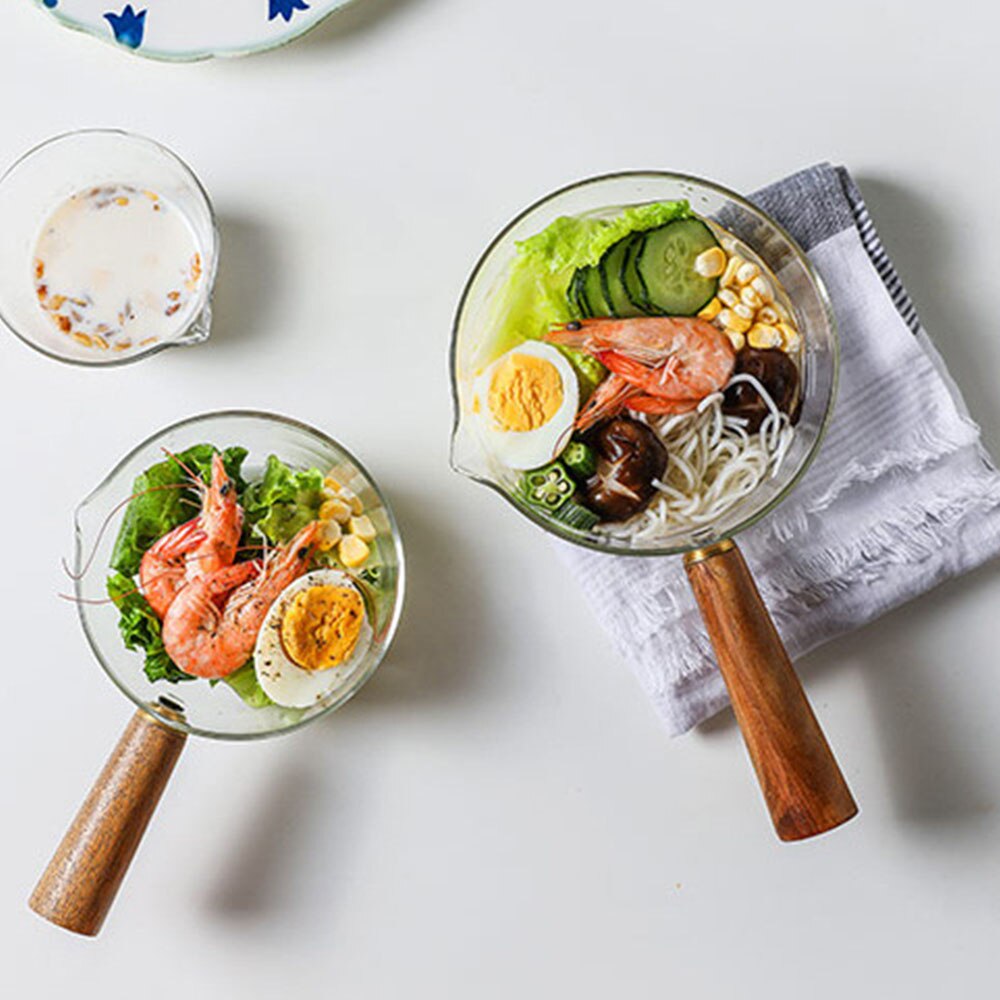 Glass Cookware Cooking Soup Stock Pot Tools Of Dishes Tableware Kitchenware Kitchen Accessories Wooden Handle Open Flame Heating