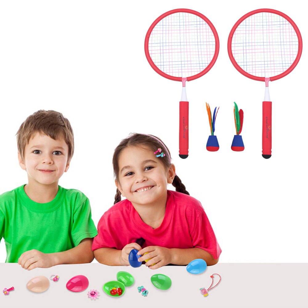 1 Set Badminton Racket Nylon Anti Deform Soft Handle Battledore Racket Birthday for Children Kids