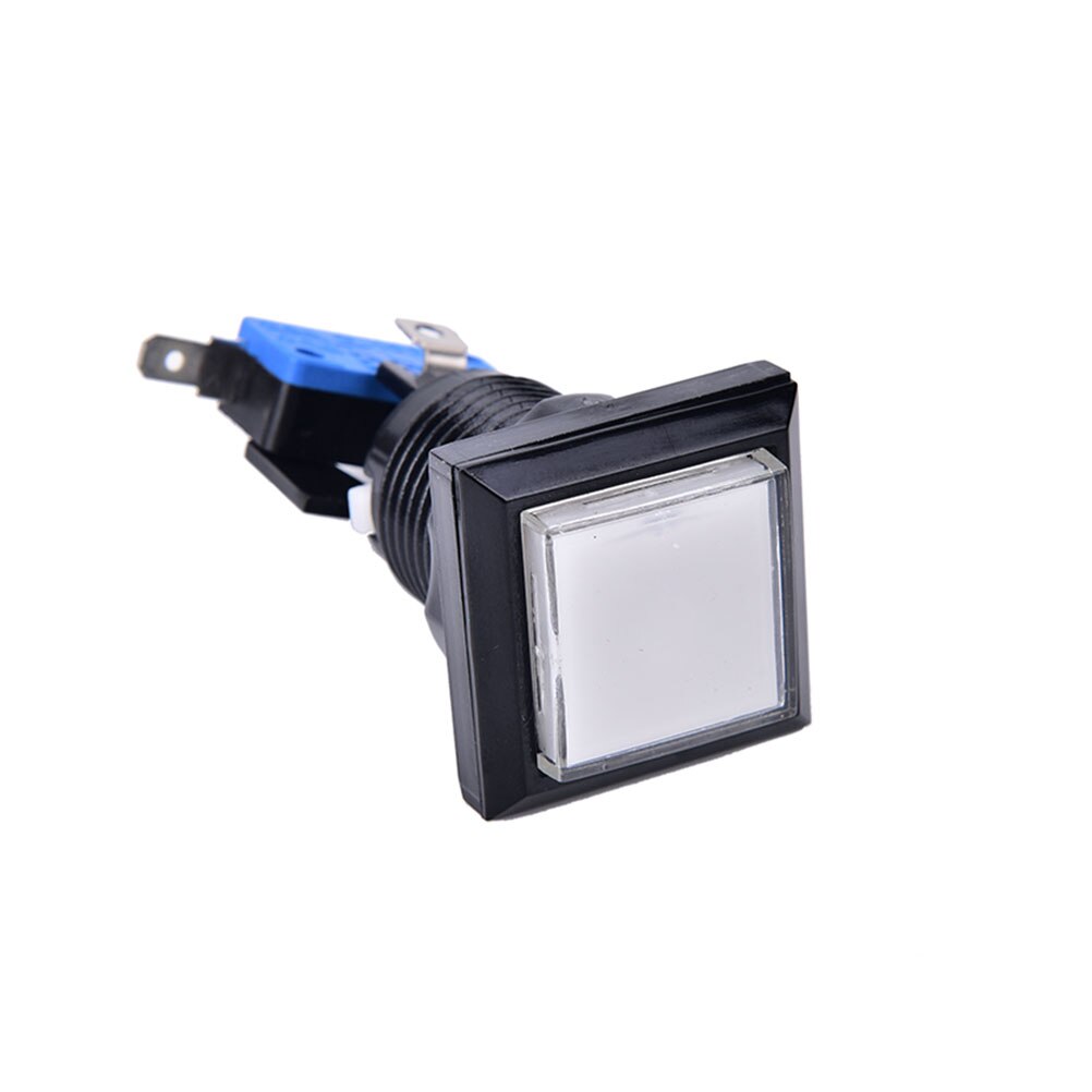 1PC Square game machine push button arcade LED momentary illuminated push button 5 Colors: White